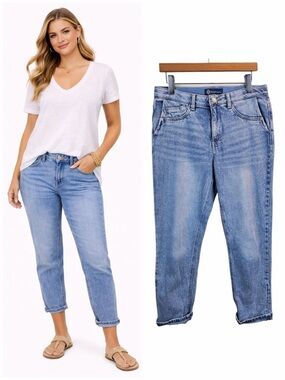 Democracy "Ab"solution Mid-Rise Side Entry Pocket Girlfriend Jeans Sz 10 Casual